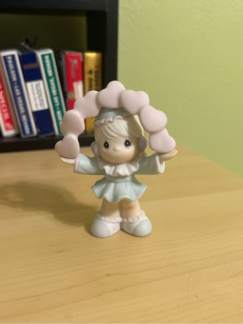 Precious Moments Pastel Blue and Pink Heart Figurine